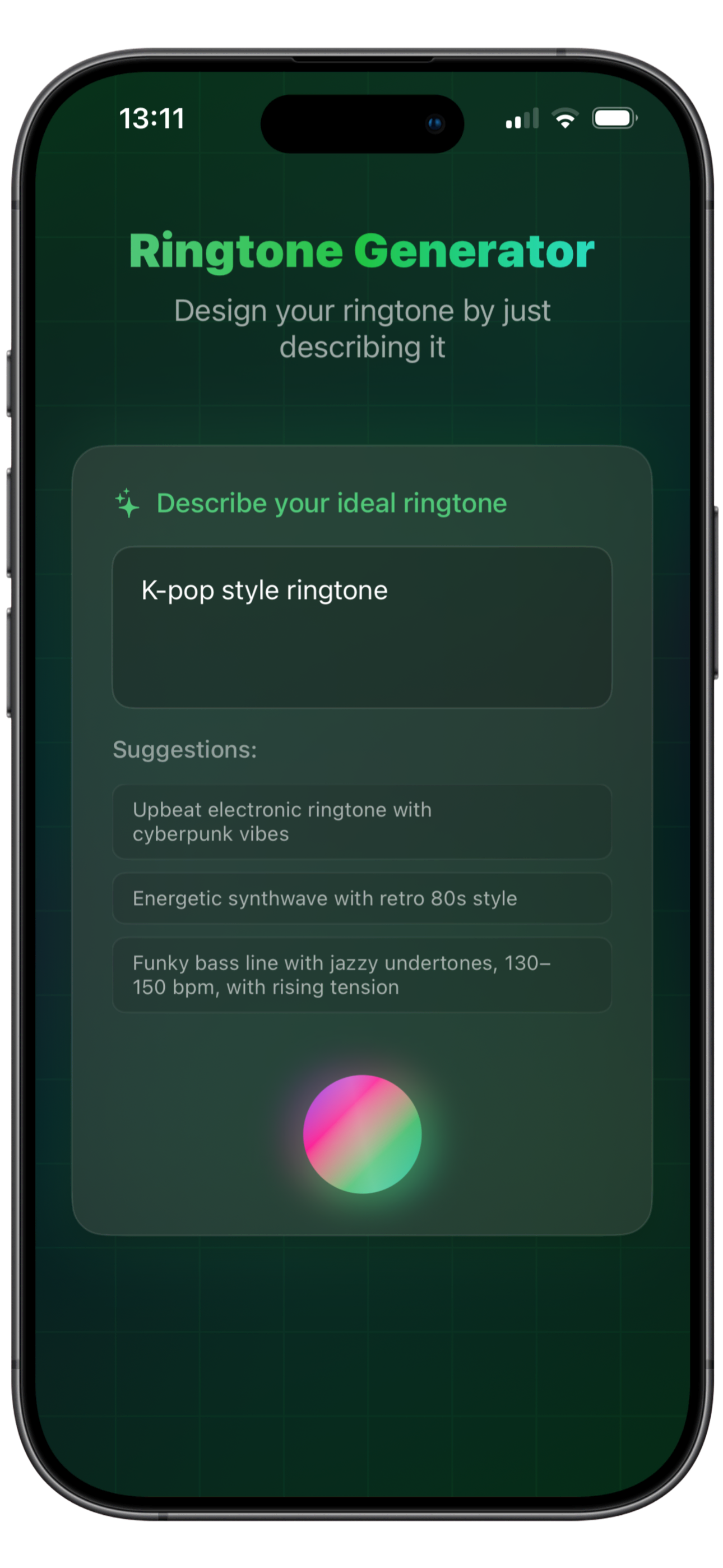 Simple descriptions turn into extraordinary ringtones